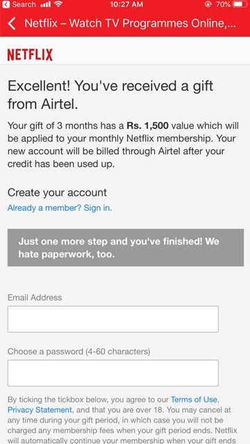 Airtel Netflix